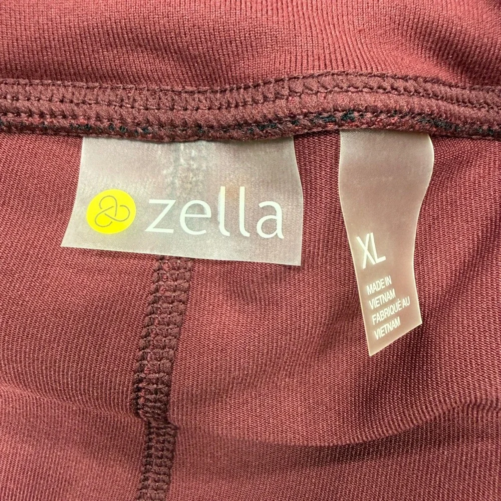 Zella Womens XL Burgundy Spice Active Skort Built-in Shorts Zipper Pocket NEW